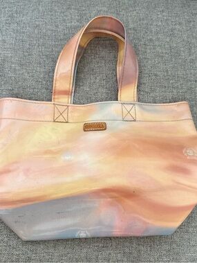 Consuela Pastel Swirl Tote - Pink, Peach, Yellow, Blue